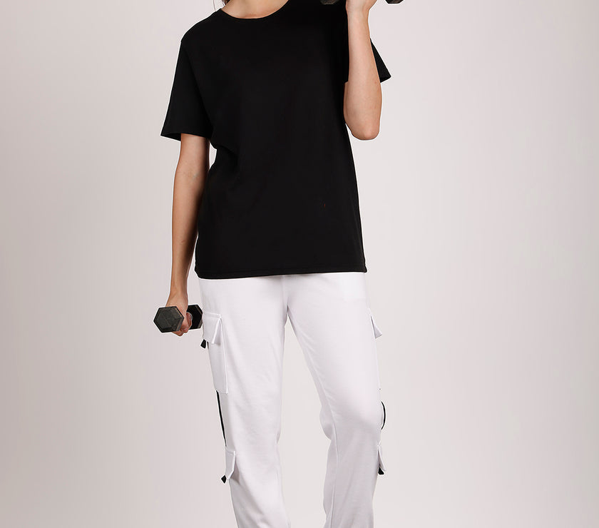 Mack Jonney Solid | White | Cargo Style | Polyster Lycra Trackpant For Women