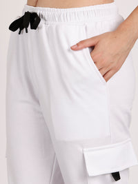 Mack Jonney Solid | White | Cargo Style | Polyster Lycra Trackpant For Women