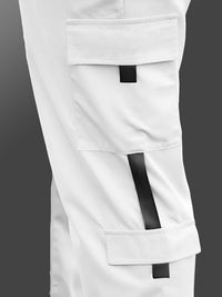 Mack Jonney  Regular Fit  White Polyster Lycra Trackpant For Men