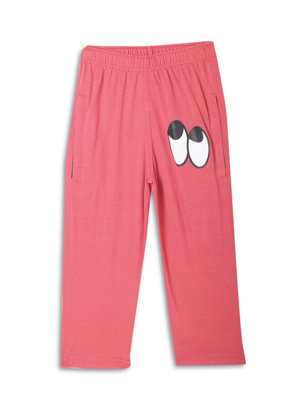 Mack Jonney Printed  Pink Regular Fit Cotton blended Trackpant For Boys