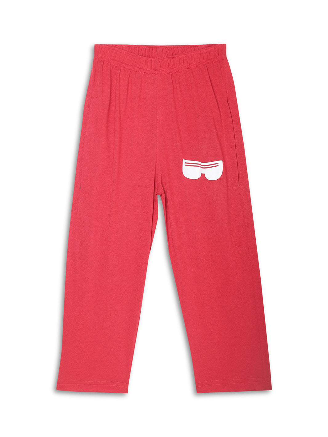 Mack Jonney Printed  Red Regular Fit Cotton blended Trackpant For Boys