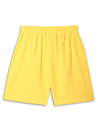 Mack Jonney Printed  Yellow Regular Fit Cotton blended Shorts For Kids