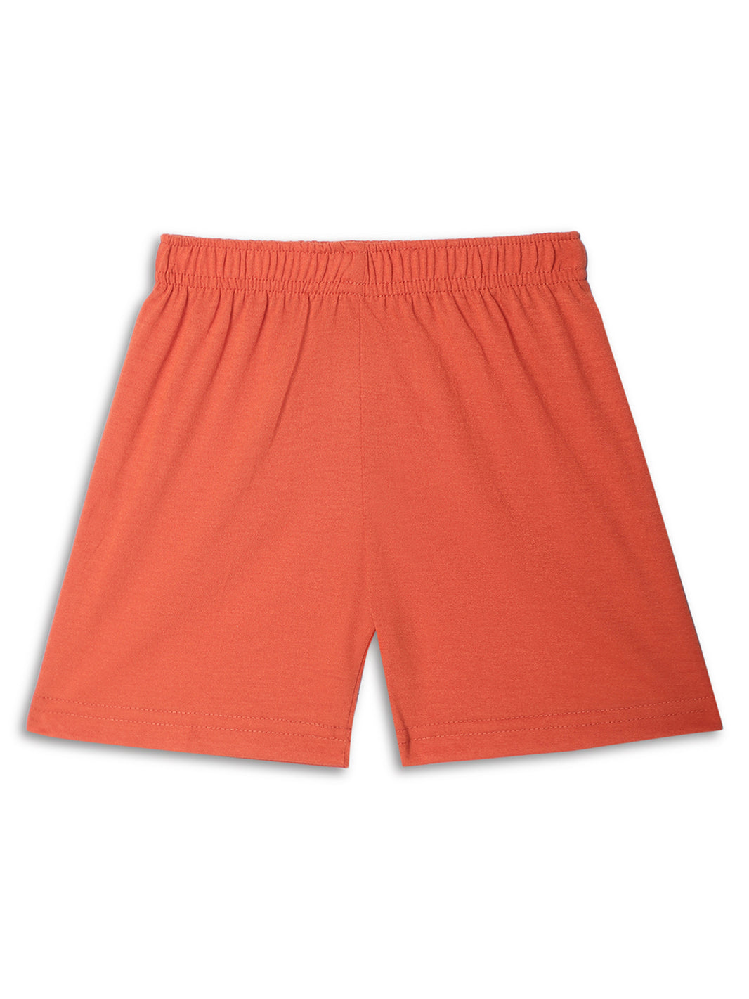 Mack Jonney Printed  Rust Regular Fit Cotton blended Shorts For Kids