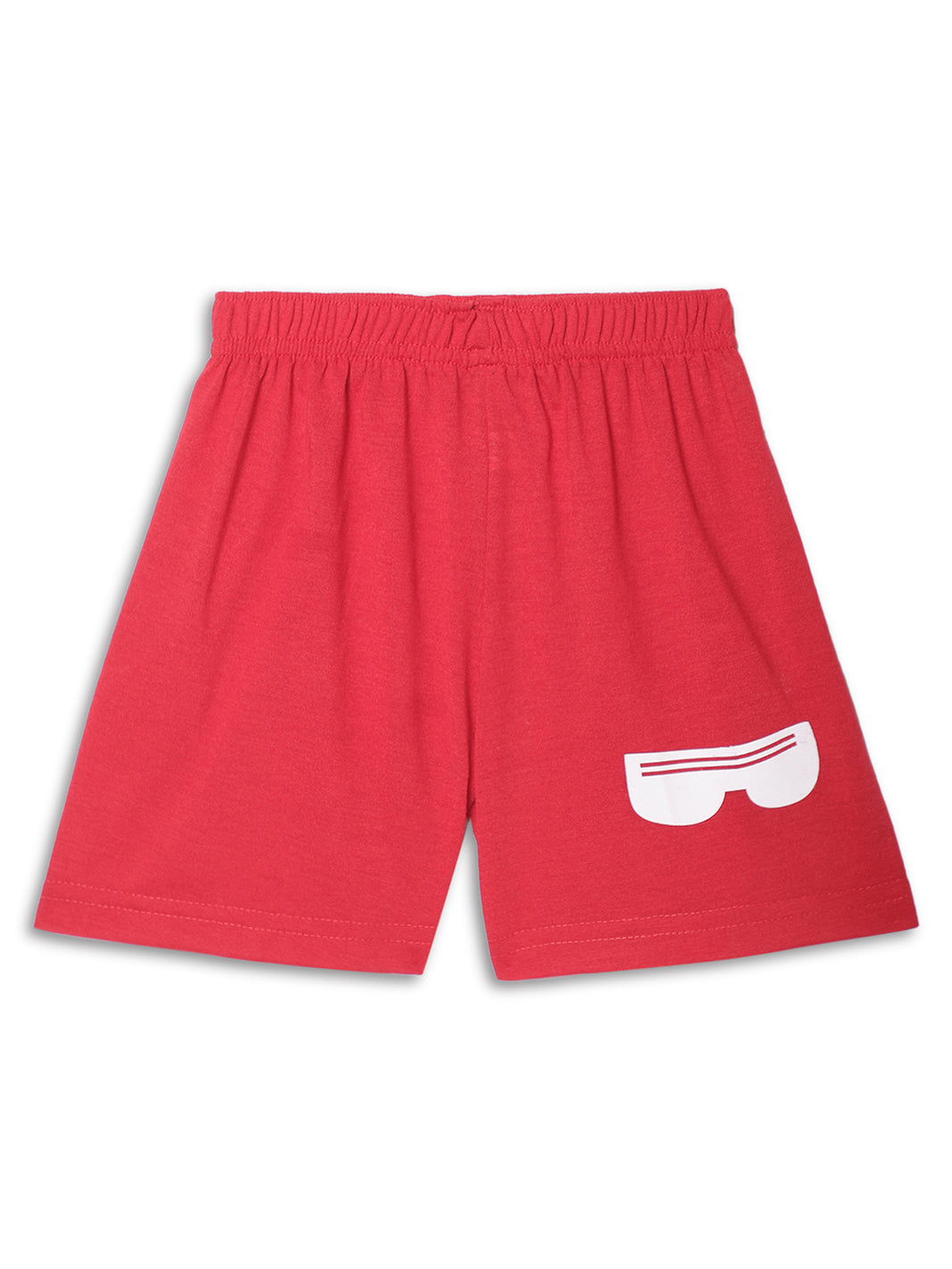 Mack Jonney Printed  Red Regular Fit Cotton blended Shorts For Kids