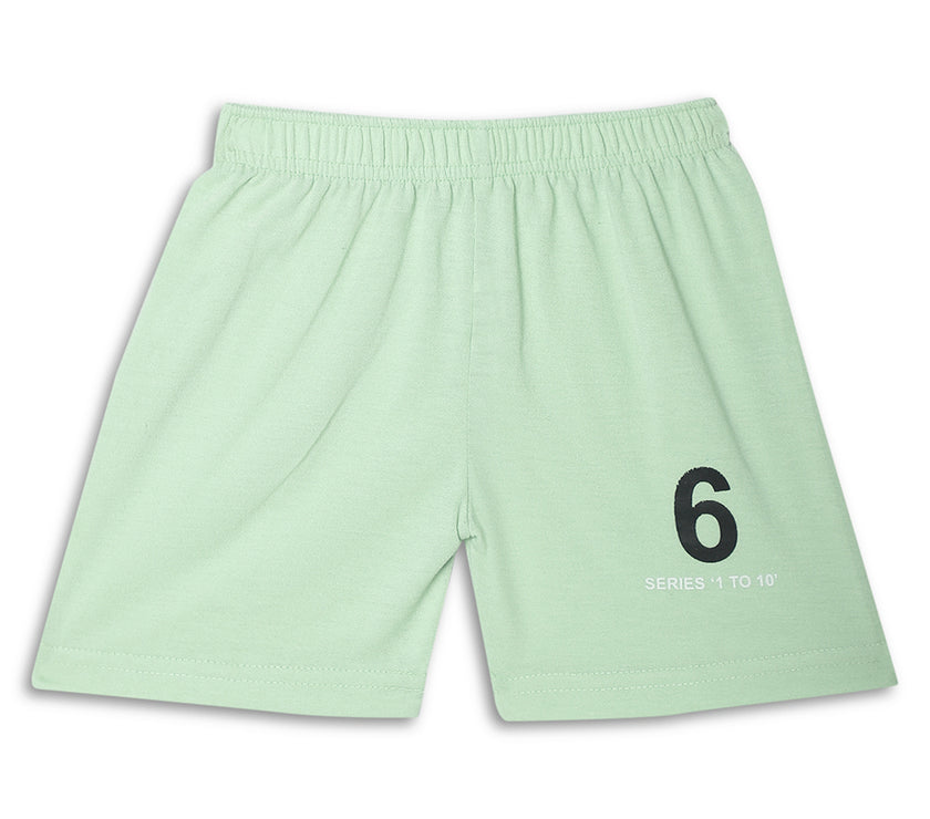 Mack Jonney Printed  Green Regular Fit Cotton blended Shorts For Kids
