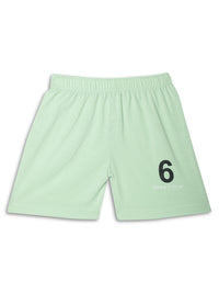 Mack Jonney Printed  Green Regular Fit Cotton blended Shorts For Kids