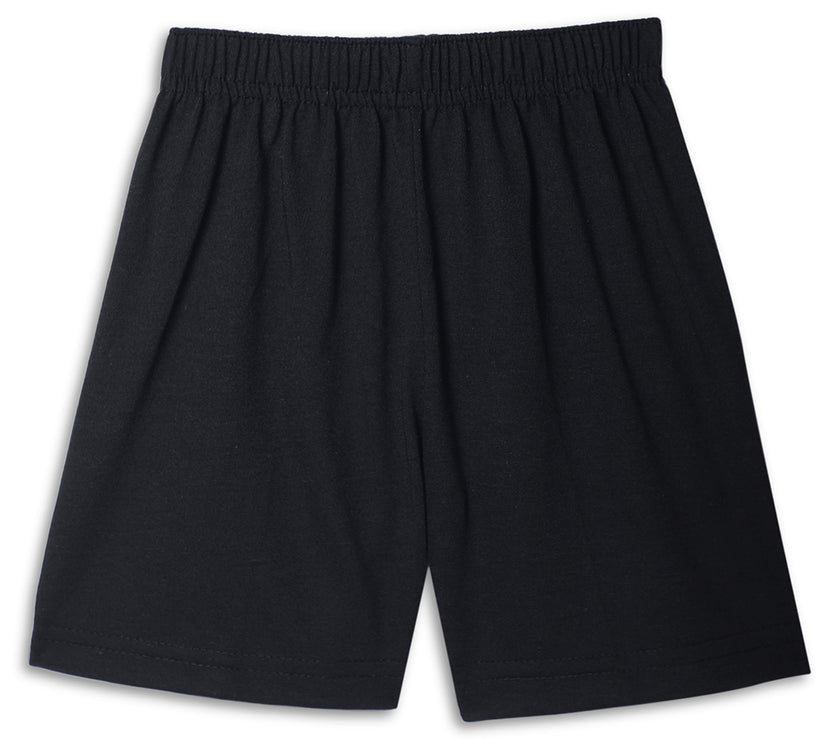 Mack Jonney Printed  Black Regular Fit Cotton blended Shorts For Kids