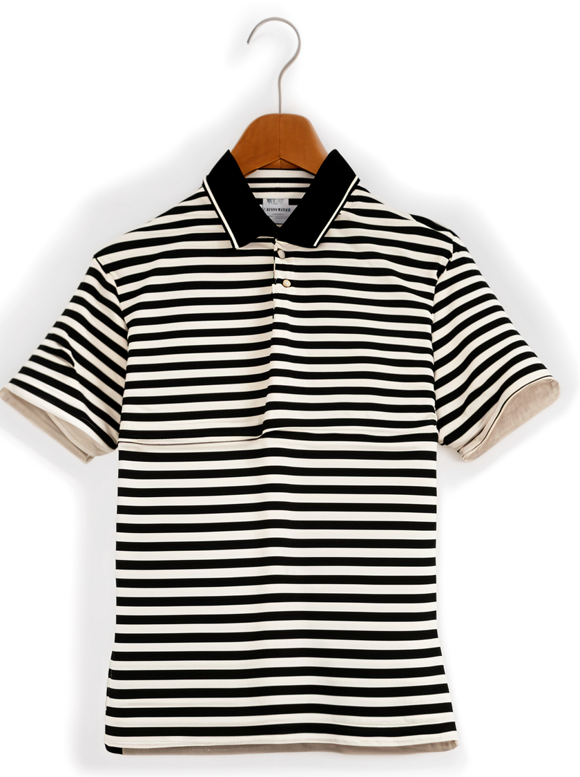 Mack Jonney Men's Striped Cotton Rich Polo T Shirt | Collar Tshirts | Half Sleeves | Stripe-Regular Fit