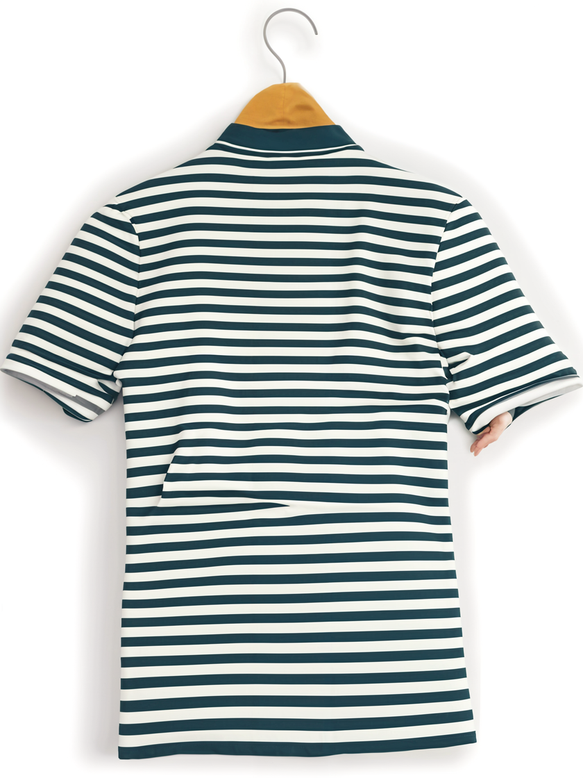 Mack Jonney Men's Striped Cotton Rich Polo T Shirt | Collar Tshirts | Half Sleeves | Stripe-Regular Fit