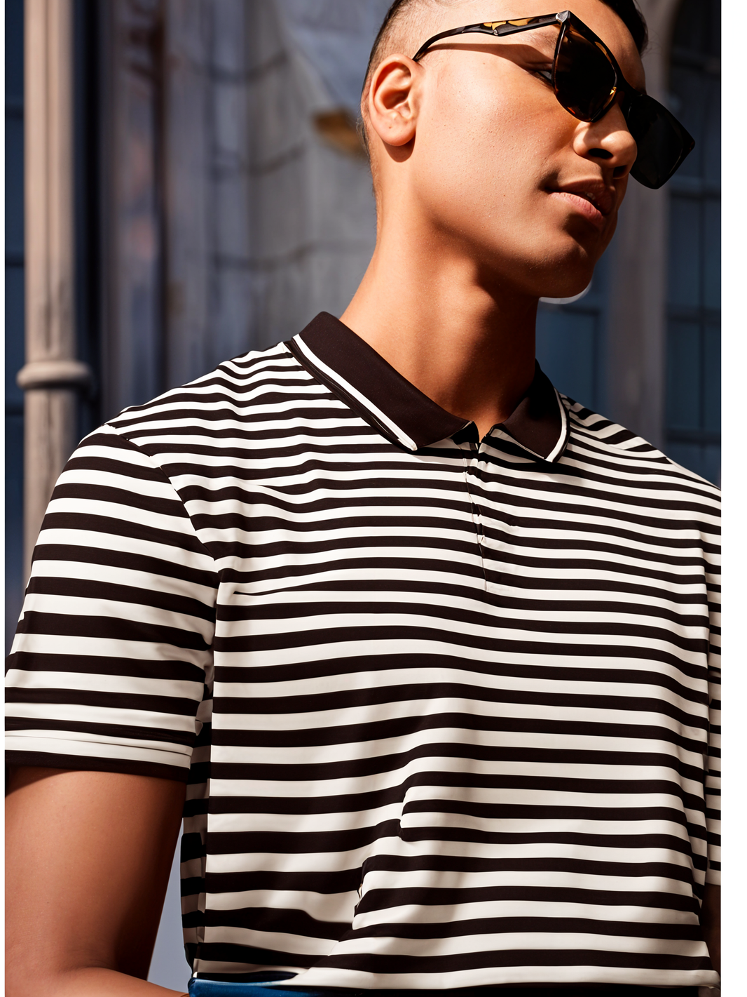 Mack Jonney Men's Striped Cotton Rich Polo T Shirt | Collar Tshirts | Half Sleeves | Stripe-Regular Fit