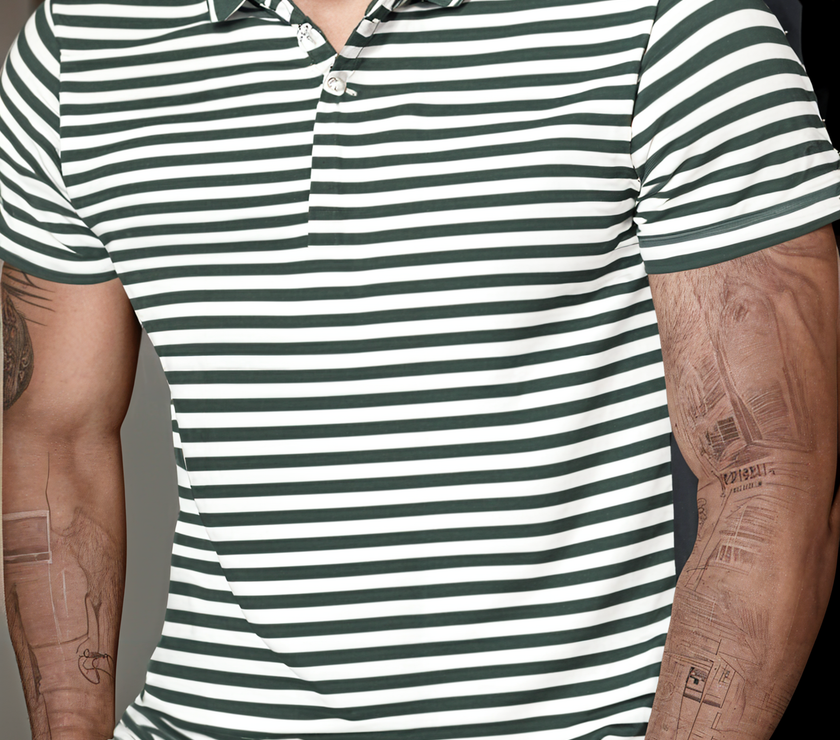 Mack Jonney Men's Striped Cotton Rich Polo T Shirt | Collar Tshirts | Half Sleeves | Stripe-Regular Fit