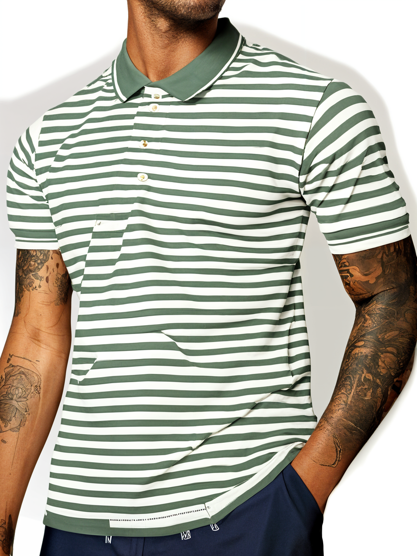 Mack Jonney Men's Striped Cotton Rich Polo T Shirt | Collar Tshirts | Half Sleeves | Stripe-Regular Fit