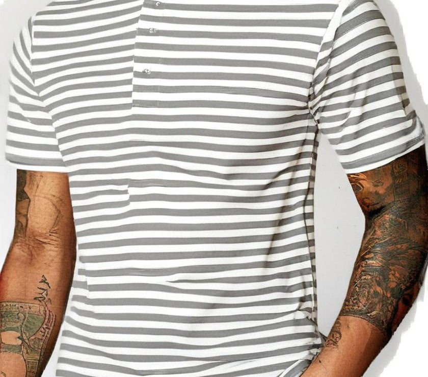 Mack Jonney Men's Striped Cotton Rich Polo T Shirt | Collar Tshirts | Half Sleeves | Stripe-Regular Fit