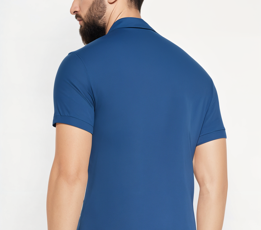 Mack Jonney Men’s Solid Premium Pique Cotton Airforce Color Polo T Shirt | Polo Tshirts | Half Sleeves | Solid-Regular Fit