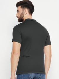 Mack Jonney Men’s Solid Premium Pique Cotton Black Color Polo T Shirt | Polo Tshirts | Half Sleeves | Solid-Regular Fit