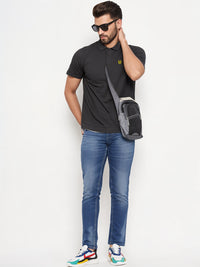 Mack Jonney Men’s Solid Premium Pique Cotton Black Color Polo T Shirt | Polo Tshirts | Half Sleeves | Solid-Regular Fit