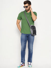 Mack Jonney Men’s Solid Premium Pique Cotton Dark Green Color Polo T Shirt | Polo Tshirts | Half Sleeves | Solid-Regular Fit