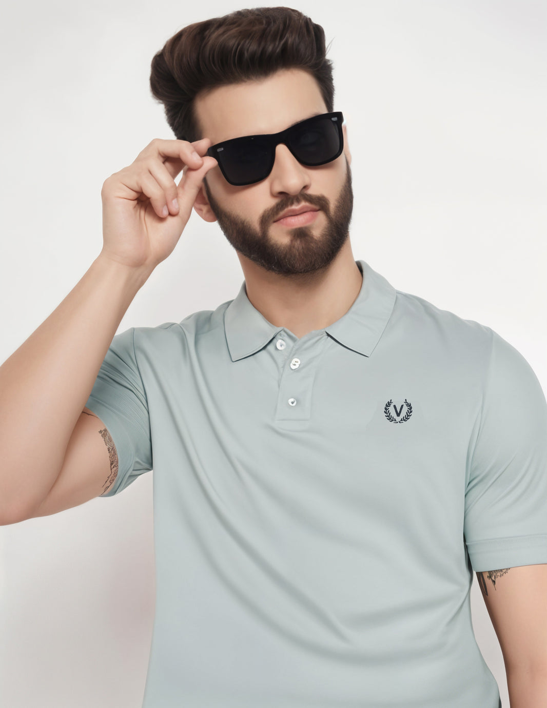 Mack Jonney Men’s Solid Premium Pique Cotton Light Grey Color Polo T Shirt | Polo Tshirts | Half Sleeves | Solid-Regular Fit
