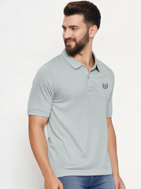 Mack Jonney Men’s Solid Premium Pique Cotton Light Grey Color Polo T Shirt | Polo Tshirts | Half Sleeves | Solid-Regular Fit