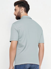 Mack Jonney Men’s Solid Premium Pique Cotton Light Grey Color Polo T Shirt | Polo Tshirts | Half Sleeves | Solid-Regular Fit