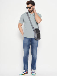 Mack Jonney Men’s Solid Premium Pique Cotton Light Grey Color Polo T Shirt | Polo Tshirts | Half Sleeves | Solid-Regular Fit