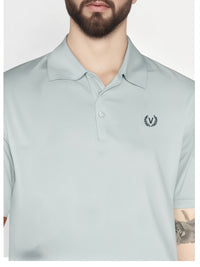 Mack Jonney Men’s Solid Premium Pique Cotton Light Grey Color Polo T Shirt | Polo Tshirts | Half Sleeves | Solid-Regular Fit