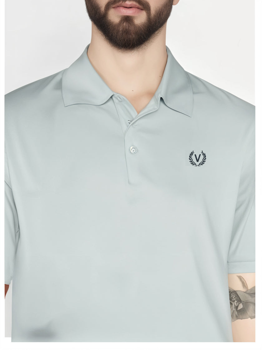 Mack Jonney Men’s Solid Premium Pique Cotton Light Grey Color Polo T Shirt | Polo Tshirts | Half Sleeves | Solid-Regular Fit