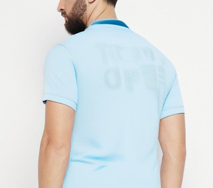 Mack Jonney Men’s Solid Premium Pique Cotton Skyblue Color Polo T Shirt | Polo Tshirts | Half Sleeves | Solid-Regular Fit