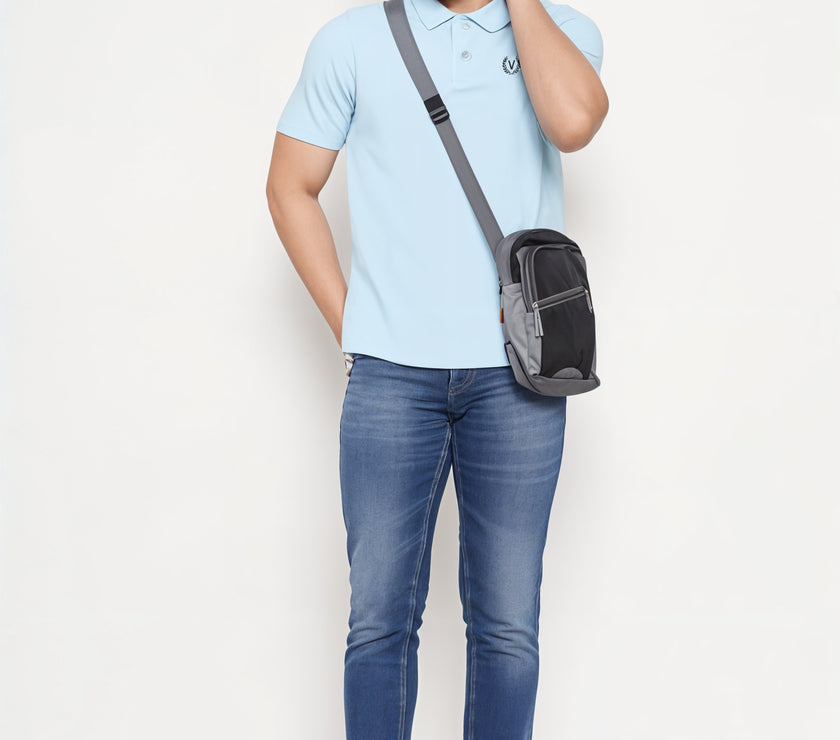 Mack Jonney Men’s Solid Premium Pique Cotton Skyblue Color Polo T Shirt | Polo Tshirts | Half Sleeves | Solid-Regular Fit