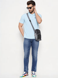 Mack Jonney Men’s Solid Premium Pique Cotton Skyblue Color Polo T Shirt | Polo Tshirts | Half Sleeves | Solid-Regular Fit