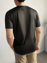 Mack Jonney Ribbed |Regular Fit | Half Sleeves 100% Cotton Polo Neck Self Design With Zip T-Shirt for Men