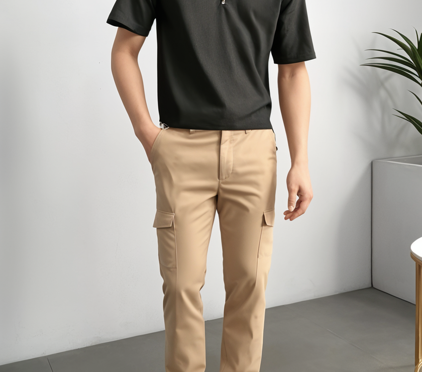 Mack Jonney Ribbed |Regular Fit | Half Sleeves 100% Cotton Polo Neck Self Design With Zip T-Shirt for Men