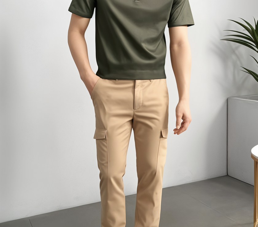 Mack Jonney Ribbed |Regular Fit | Half Sleeves 100% Cotton Polo Neck Self Design With Zip T-Shirt for Men