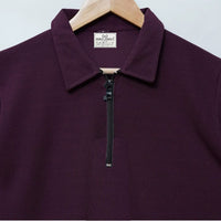Mack Jonney Ribbed |Regular Fit | Half Sleeves 100% Cotton Polo Neck Self Design With Zip T-Shirt for Men