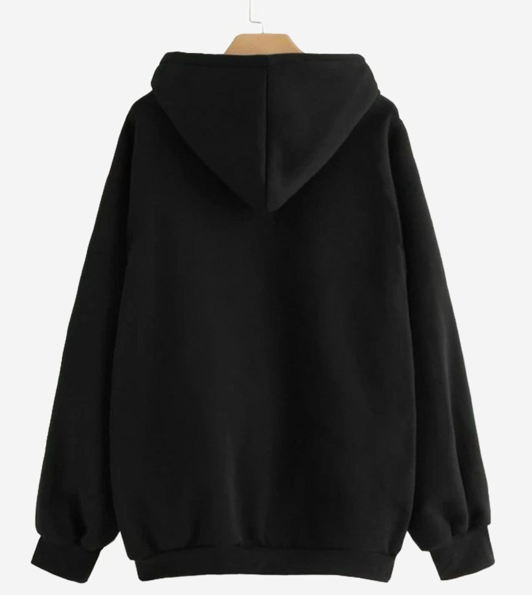 Mack Jonney Black Solid Hooded Cotton Fleece Sweatshirt for Men