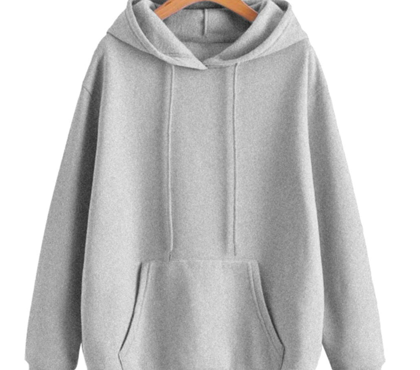 Mack Jonney Grey Melange Solid Hooded Cotton Fleece Sweatshirt for Men