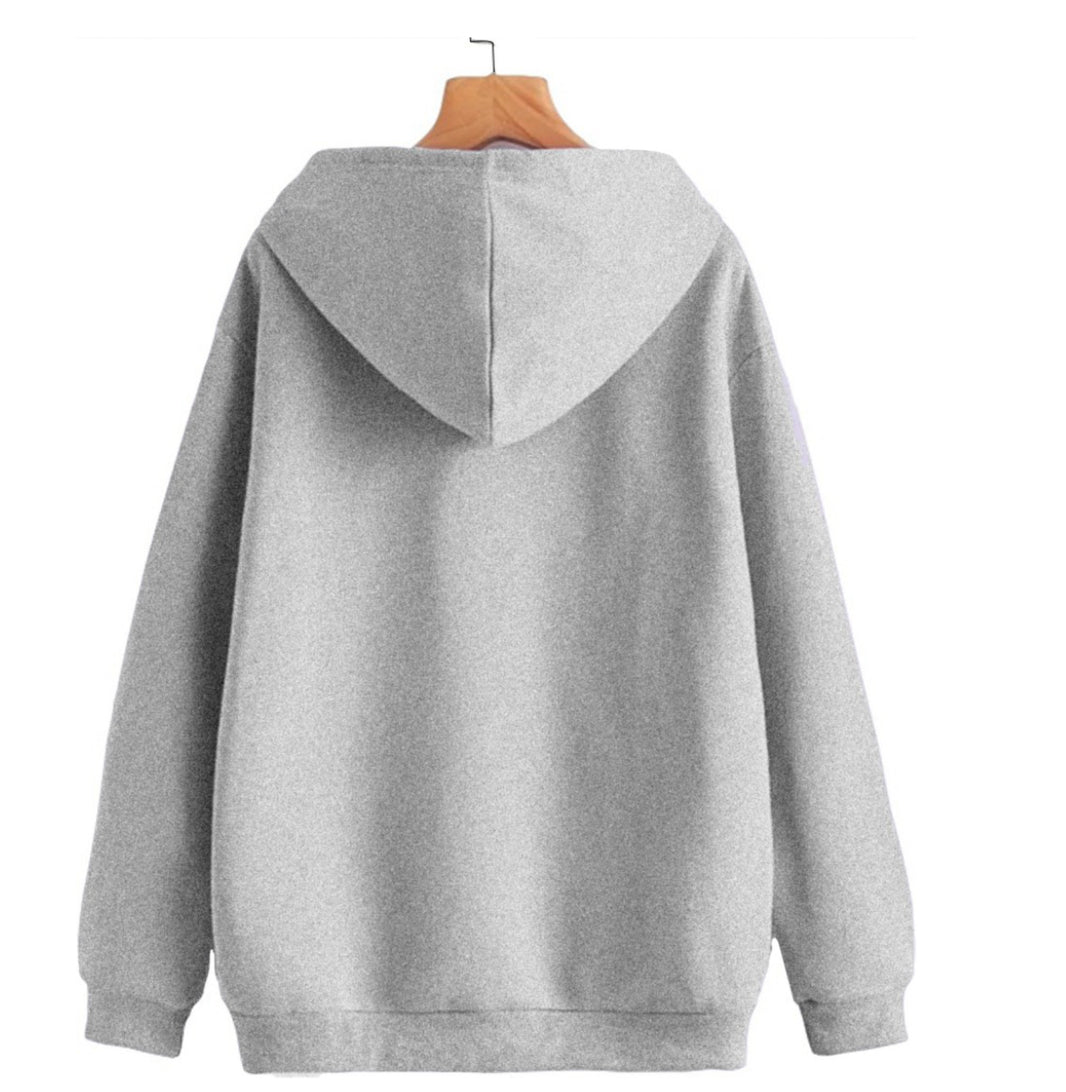 Mack Jonney Grey Melange Solid Hooded Cotton Fleece Sweatshirt for Men