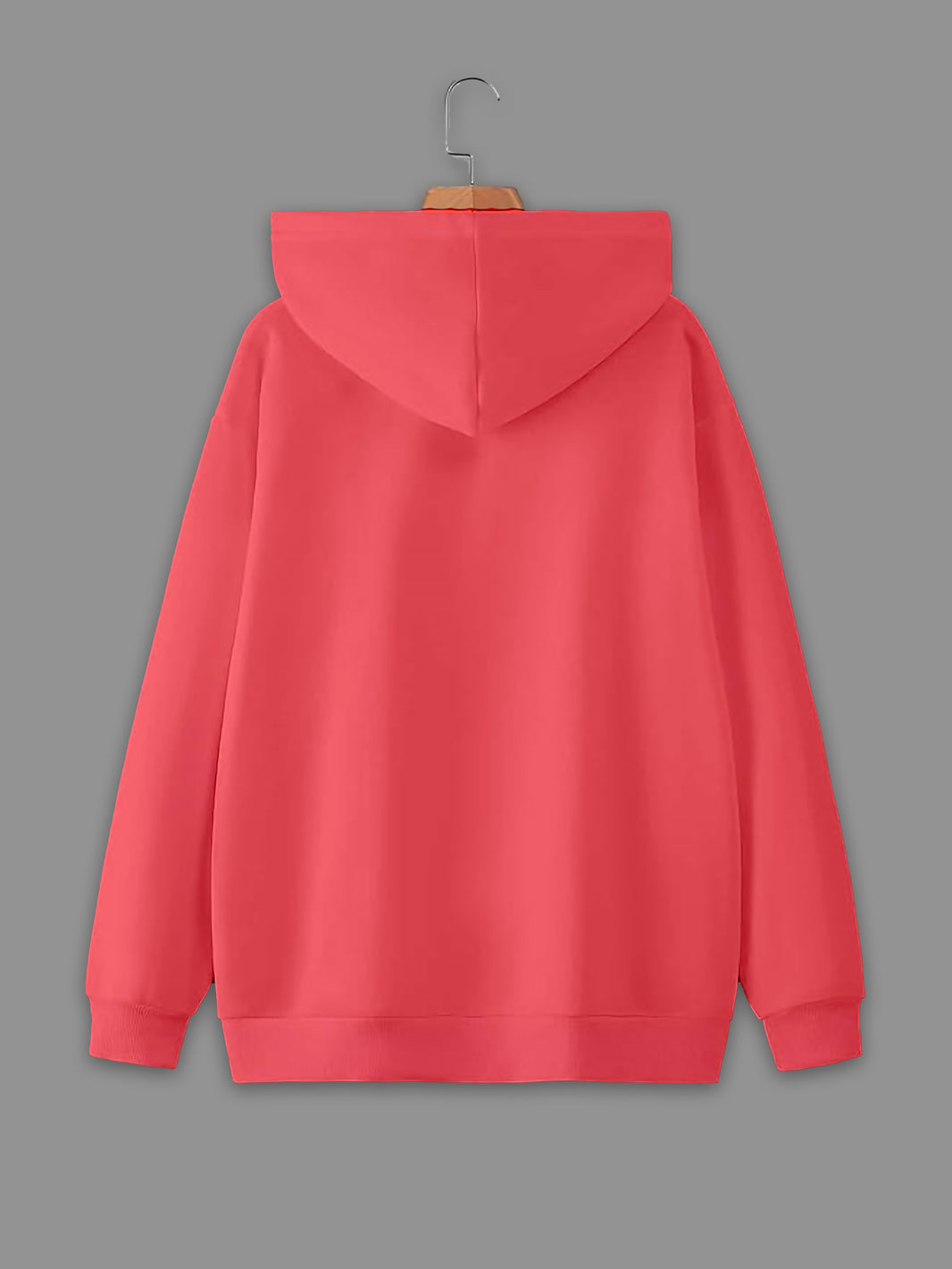 Mack Jonney Pink Solid Hooded Cotton Fleece Sweatshirt for Men