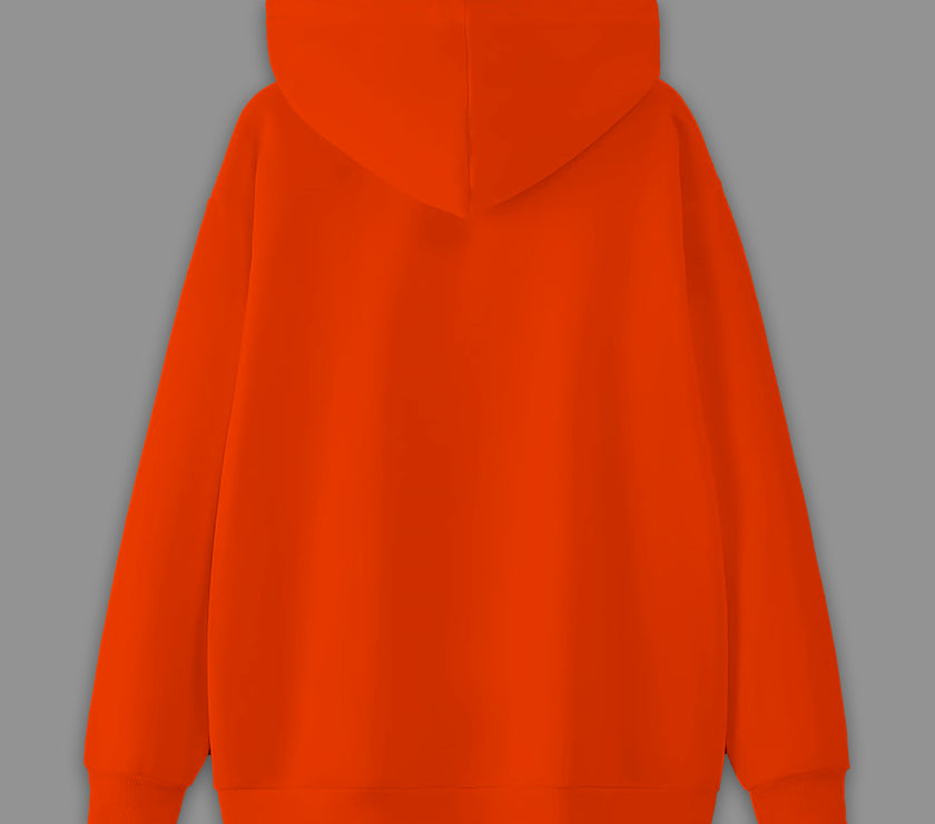 Mack Jonney Rust Solid Hooded Cotton Fleece Sweatshirt for Men