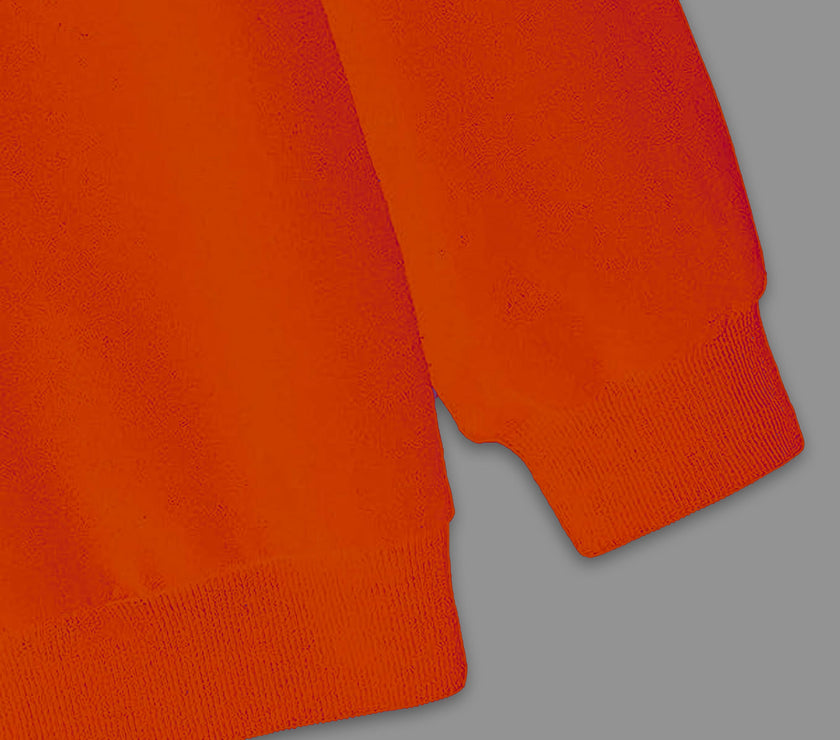 Mack Jonney Rust Solid Hooded Cotton Fleece Sweatshirt for Men