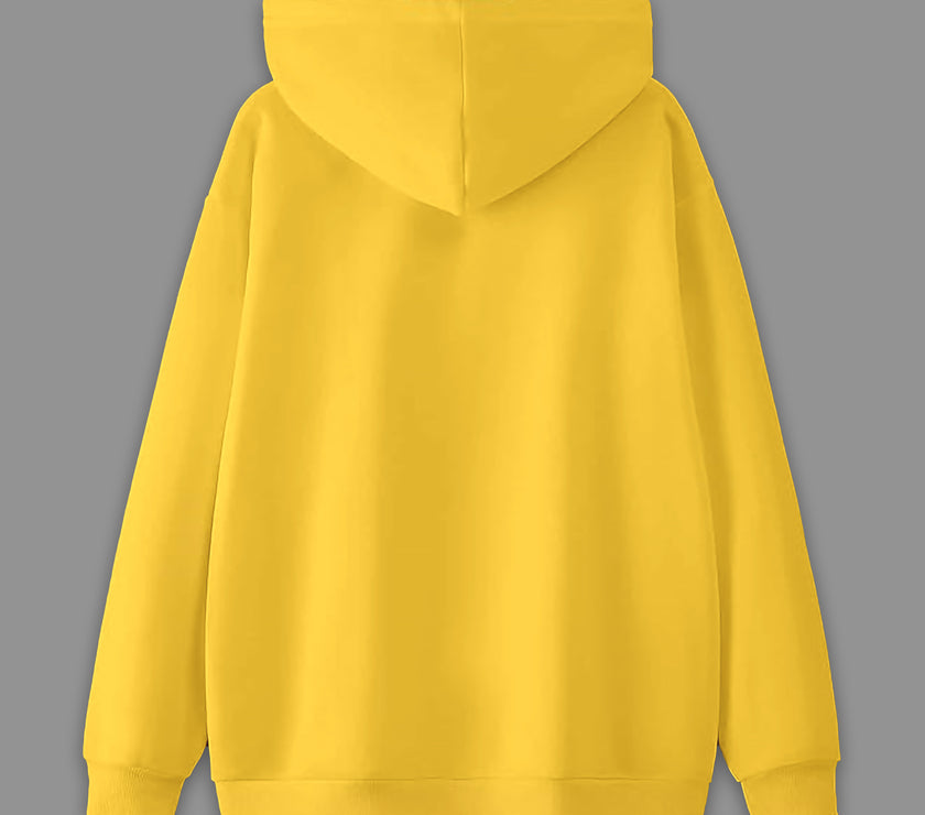 Mack Jonney Yellow Solid Hooded Cotton Fleece Sweatshirt for Men