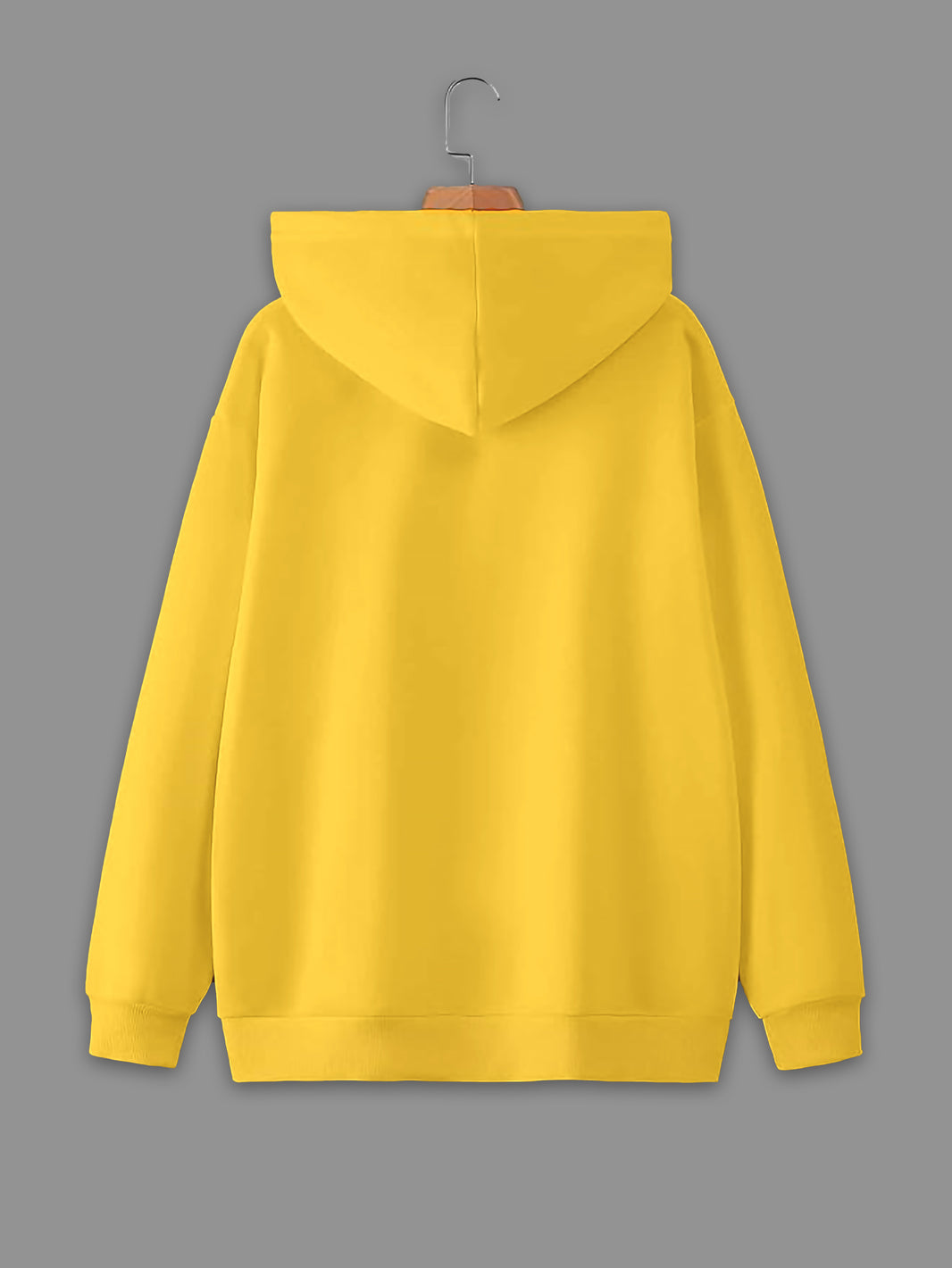 Mack Jonney Yellow Solid Hooded Cotton Fleece Sweatshirt for Men