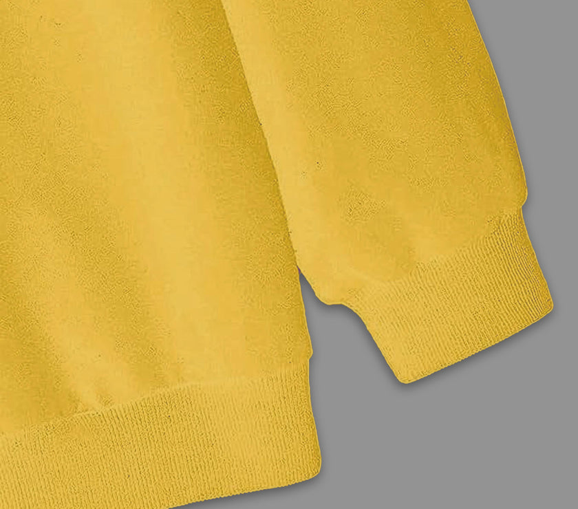 Mack Jonney Yellow Solid Hooded Cotton Fleece Sweatshirt for Women