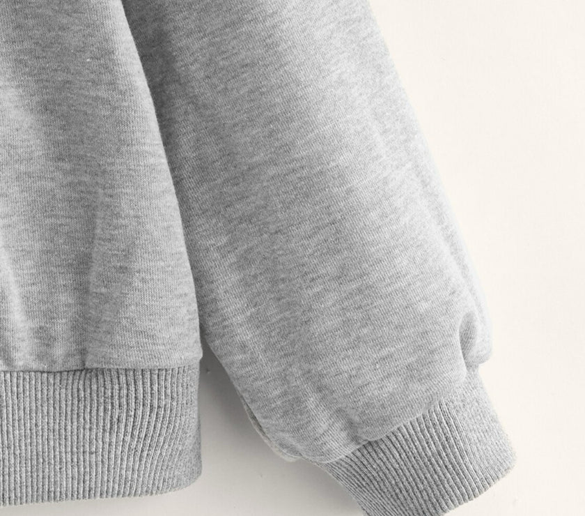 Mack Jonney Grey Melange Solid Round Neck Cotton Fleece Sweatshirt for Men