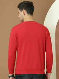 Mack Jonney Regular Fit Maroon Printed Sweatshirt For Men