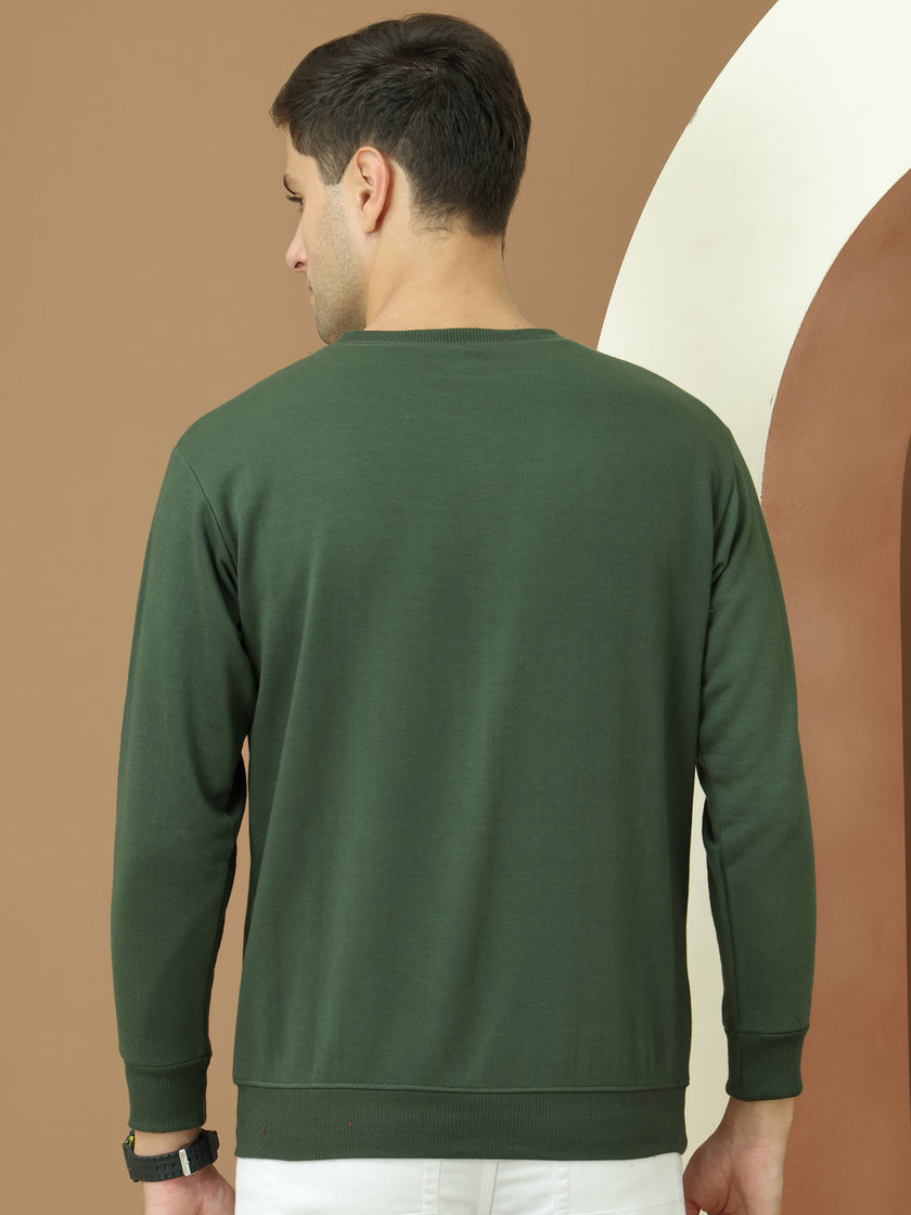 Mack Jonney Regular Fit Green Printed Sweatshirt For Men