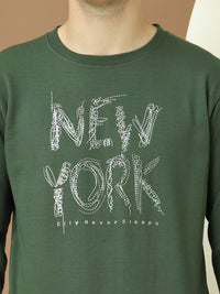 Mack Jonney Regular Fit Green Printed Sweatshirt For Men