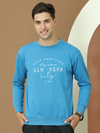 Mack Jonney Regular Fit Blue Printed Sweatshirt For Men