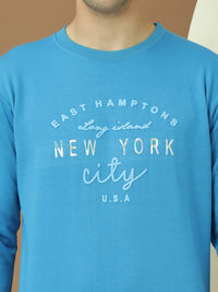Mack Jonney Regular Fit Blue Printed Sweatshirt For Men