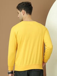 Mack Jonney Regular Fit Yellow Printed Sweatshirt For Men